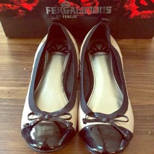 Fergalicious Tanya Beige/Black Flats